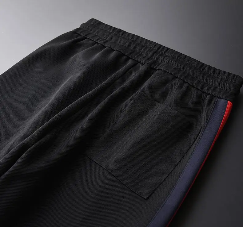 Мужской повседневный облегающий модный спортивный костюм с боковой полосой, 100% хлопок, мужской женский спортивный костюм