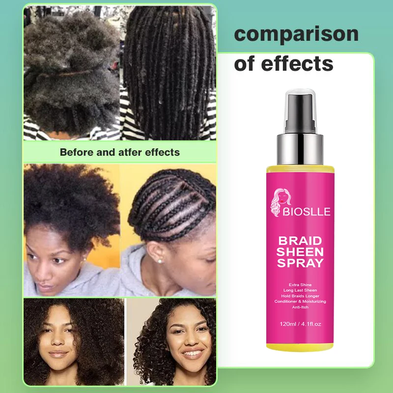 BIOSLLE Custom Logo extra Hold Dry Fast Styling Spritz Hair Silkening Mist Braid Sheen Spray