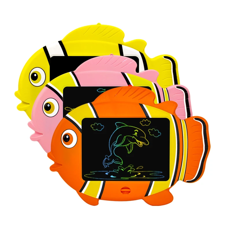 cute clownfish drawing tablet kids electronic Lcd screen writing board lanyard design lcd writing tablet 9 inch