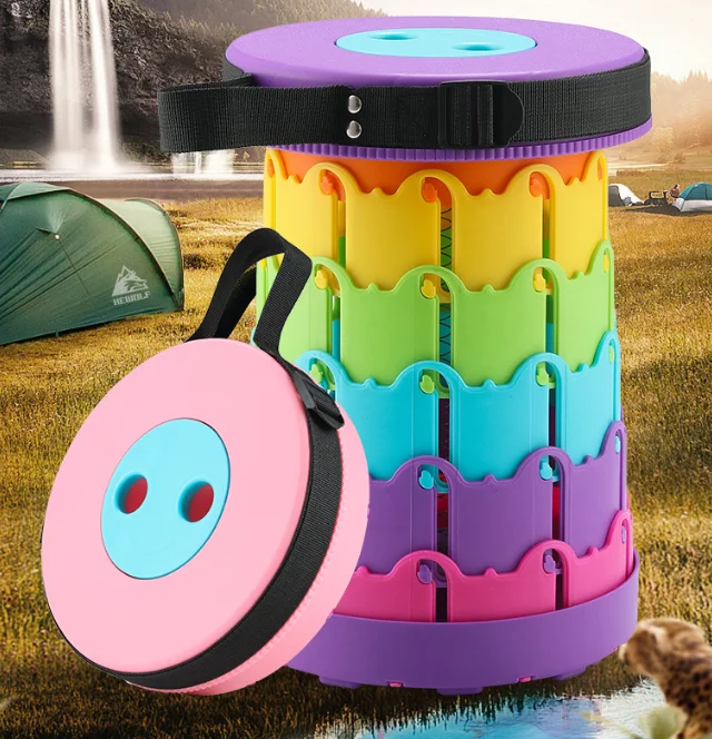 Открытый пластиковый складной Выдвижной регулируемый телескопический табурет для кемпинга рыбалки