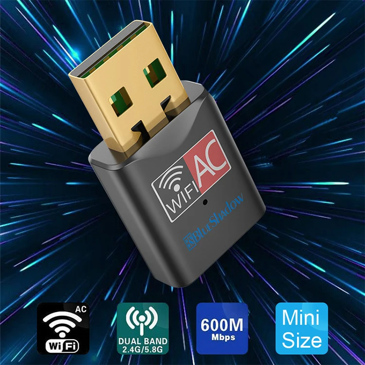  Двухдиапазонный беспроводной мини Wi-Fi адаптер приемник 600 м 5 ГГц Usb 5g Мбит/с сетевые карты Адаптеры для ПК