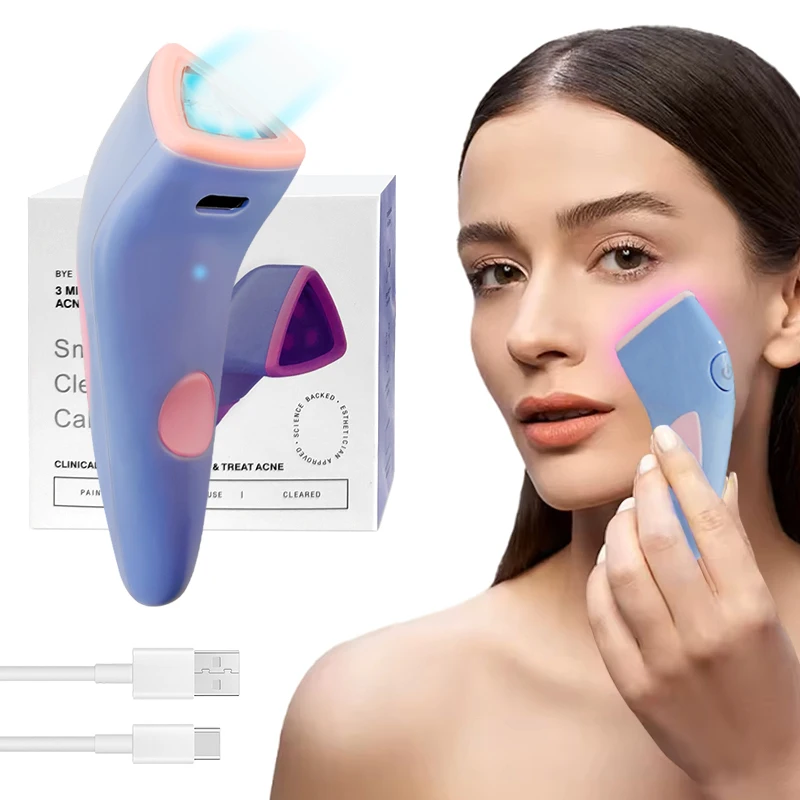 mini small portable Acne Spot Pimple Zit Treatment Device mini Red and Blue Light Therapy for Face, Facial Aesthetic Device