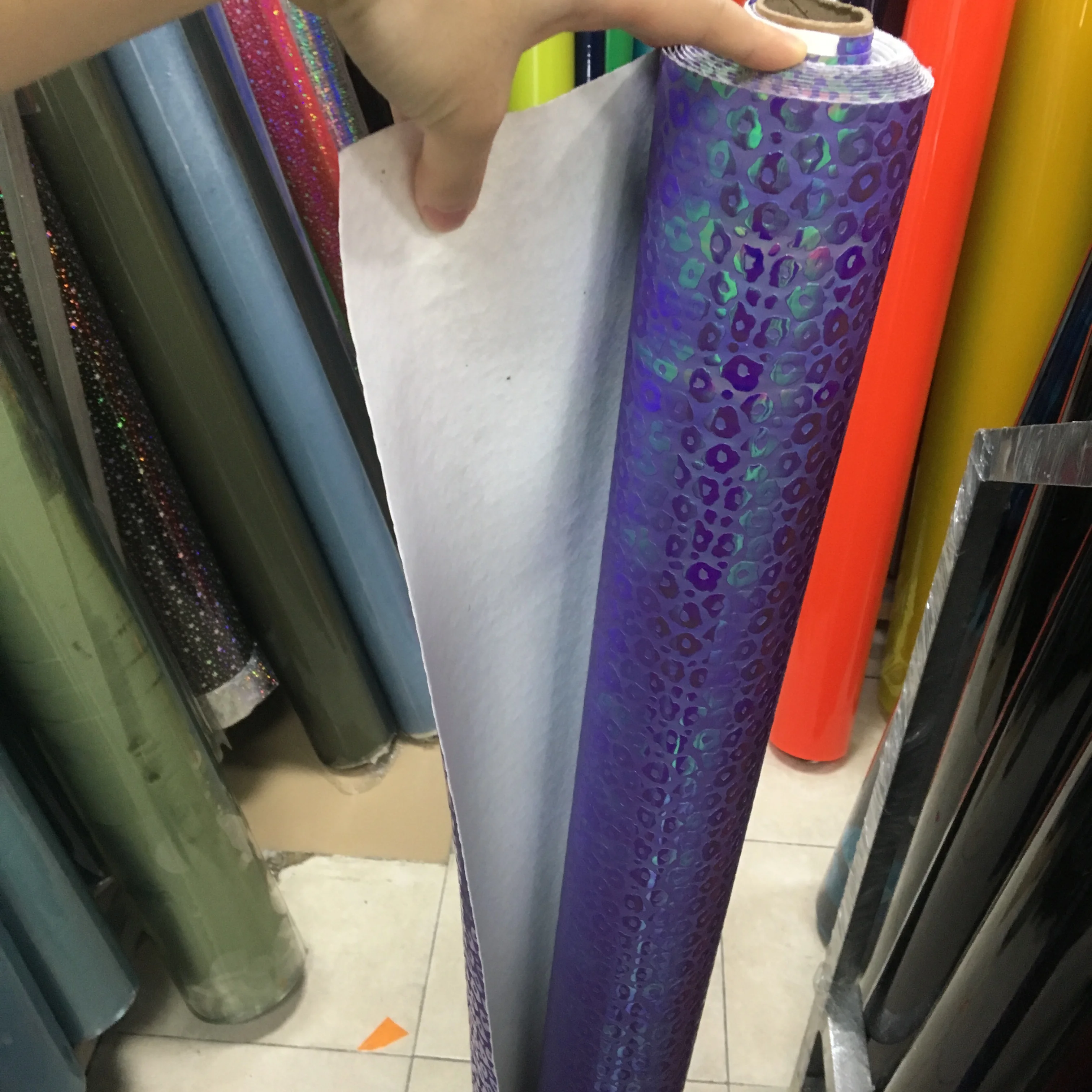 Wholesale partial bright surface laser leopard print material for the production of hand bag mobile phone case