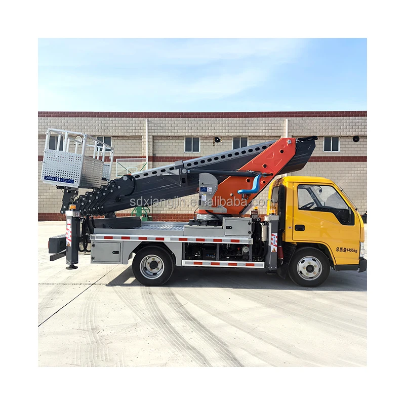 JMC 35 meter hydraulic aerial cage 5 knots telescopic boom 36m Telescopic Ladder Hydraulic Aerial Cage Aerial Platform Truck