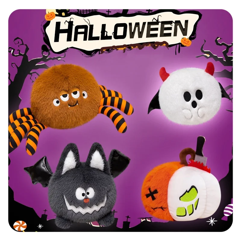 New Creative Cartoon Halloween Doll Spider Bat Pumpkin Ghost Stuffed Halloween Plush Toys Gift for Kids