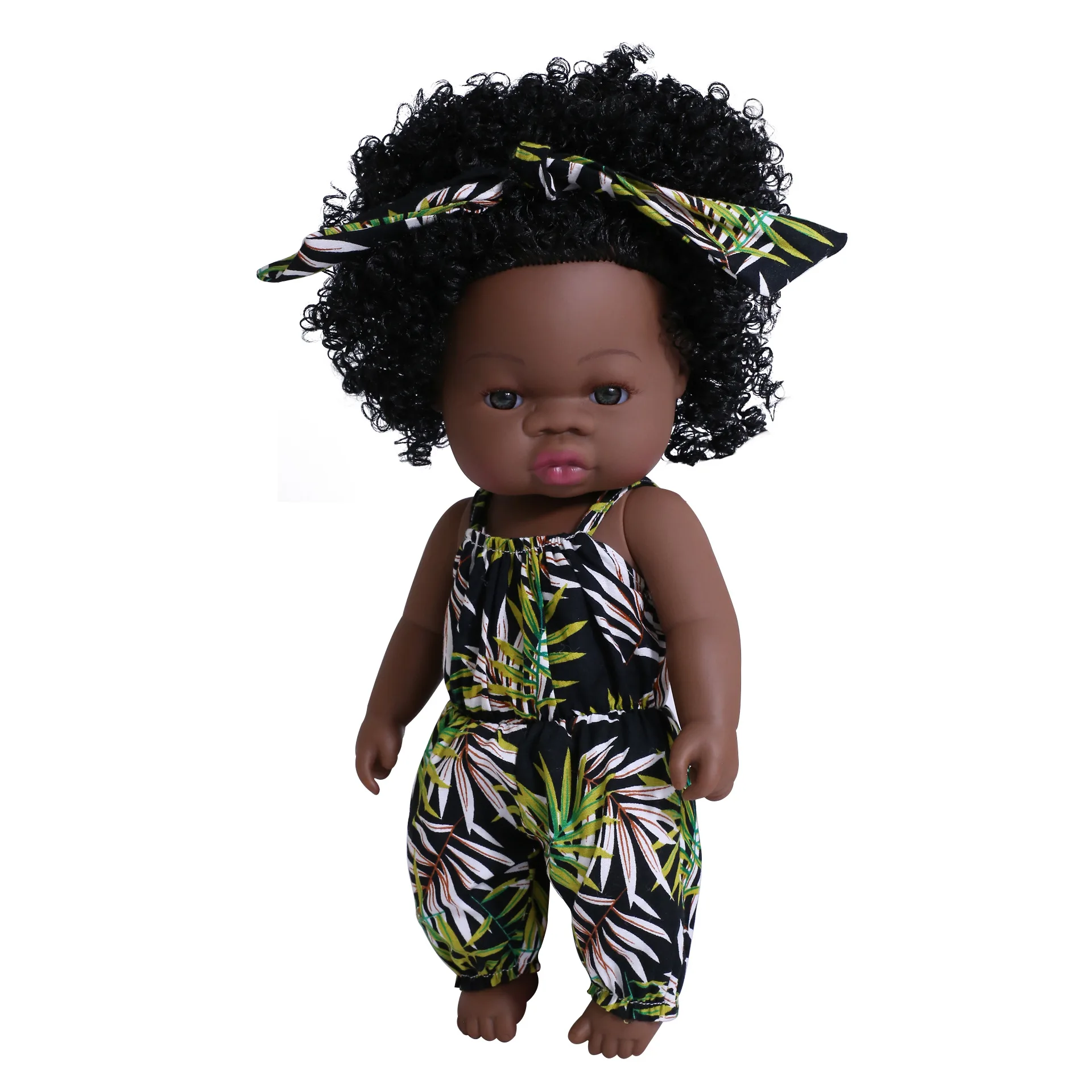 Miniature Hip Hop Style Realistic Doll 3D Black Skin White Multi Clothes Baby Doll for Girls Waterproof Toddler Reborn Doll