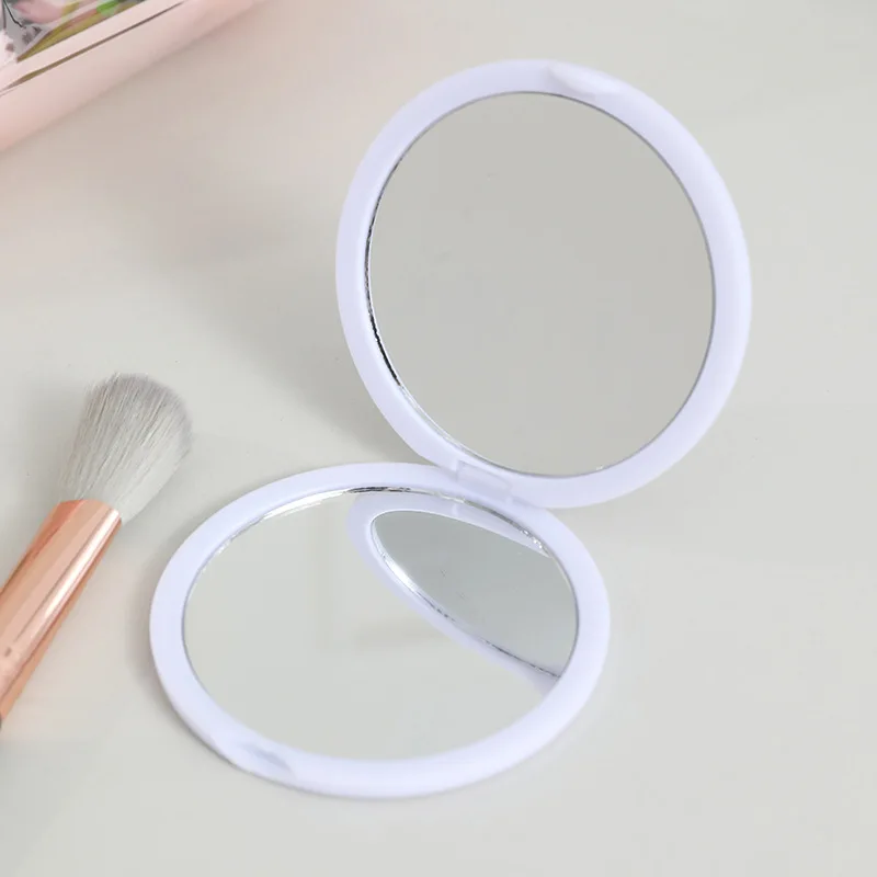 Customizable Folding Pocket Cosmetic Mirror Round Small Portable DIY Cream Glue Double-Sided Flip Cover Portable Small Mirror