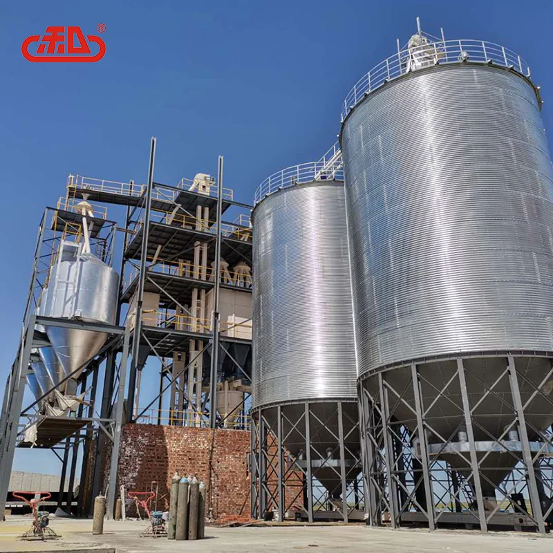 Automatic pellet feed production line 10 ton per hour animal feed plant with silo
