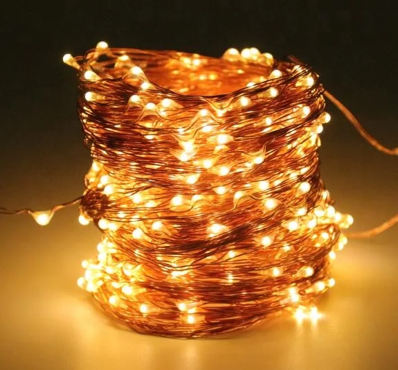 Wholesale mini curtain Warm white Indoor Decor Battery powered Timer control 2m 10m LED Micro Copper Wire String Fairy Light