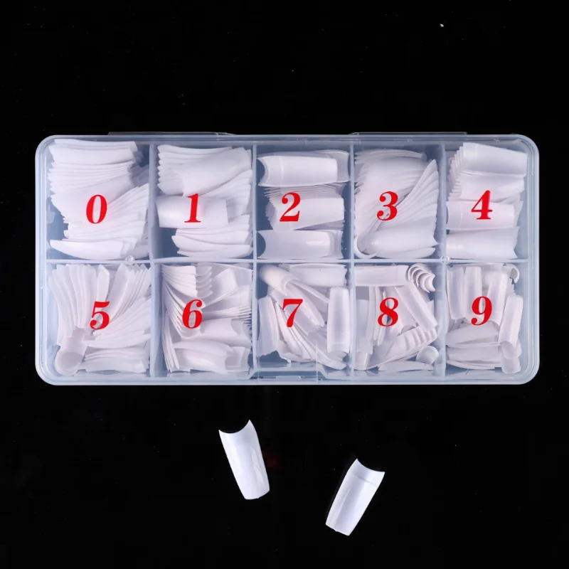 finished nail full cover false nail tips Manicure 500 Pieces Box Armor Piece French Manicure