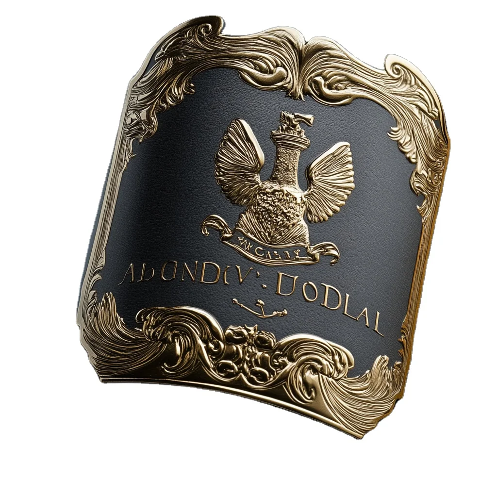 Chinese Professional Manufacturers Wholesale Custom Bottles Decorated with Metal Wine Labels