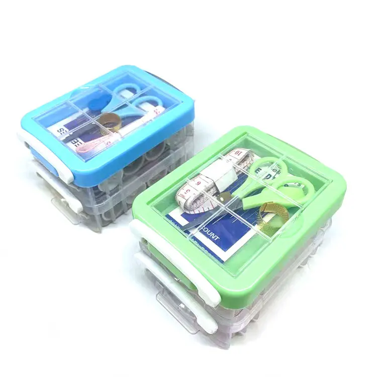 Wholesale lowest price plastic box needle and thread set  Household and travel sewing kit