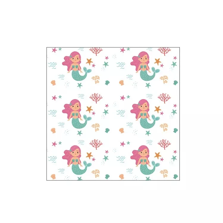Nicro Lets Little Mermaid Theme Children Baby Shower Party Supplies Disposable Paper Girl Birthday Tableware Table Decoration
