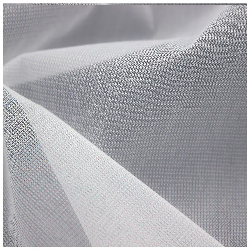Manufacturer Breathable Soft Warp Knitted White 100% Polyester Tulle Fabric For Evening Dress