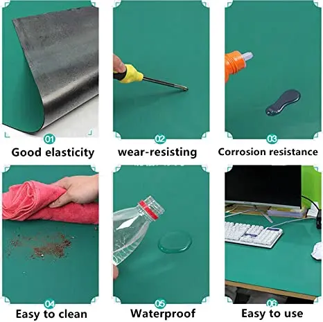 Matte Green color 2mm type Rubber material ESD Table mat Antistatic Table mat