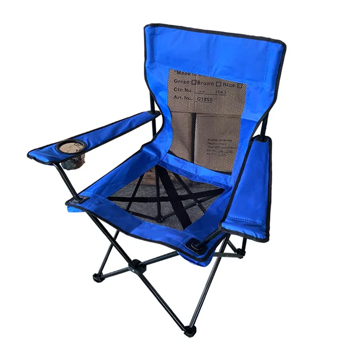 Складной стул для кемпинга с сетчатой спинкой, сверхпрочная поддержка, складной стальной каркас, четырехместный стул, мягкий подлокотник, стул с держателем для чашки