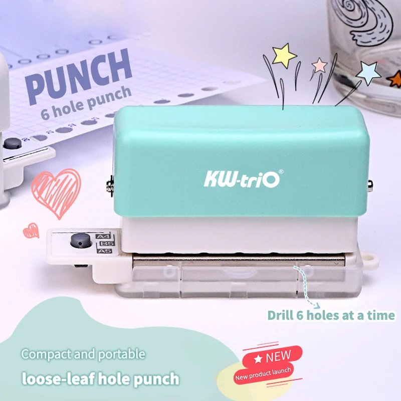 handheld hole puncher mini cute multi-hole punch manual student article 5 holes punch