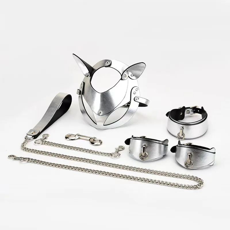 SM Bondage 3 Pieces Kit BDSM Set Body Harness Erotic Sex Handcuffs Leather Whip Fetish Play