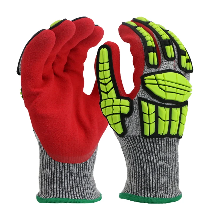 MaxiPact 13 Gauge Polyester TPR  Anti-Impact & Anti-Cut Protection Machine Work Safety Gloves