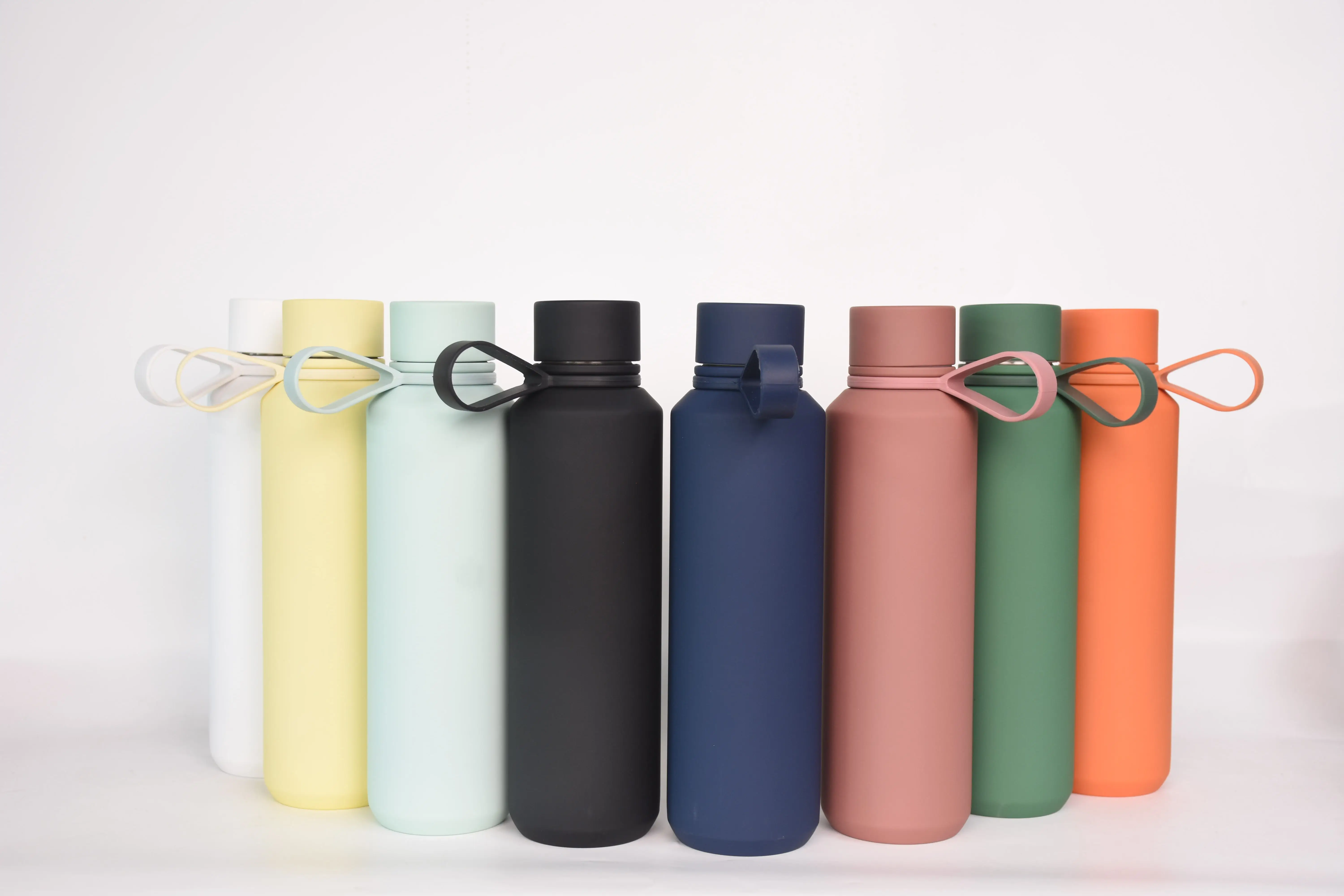 New 12oz 20oz Small Mouth Thermos Stainless Steel Bottle Rubber Paint Sports Kettle Double Wall Water Bottle with Rubber Ring