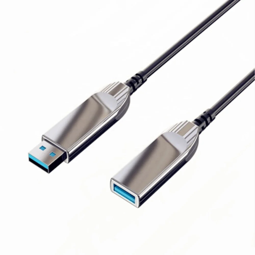 Wholesale Factory Price AOC USB3.0 Extension Male to Female Fiber Cable OEM Zinc Alloy Shell Optic USB3.1 Extension Cable