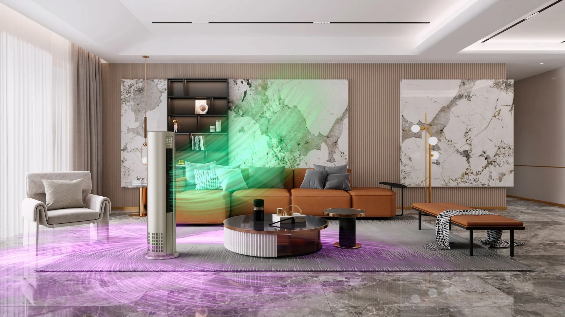 Yifei 1000 1200 CADR Intelligent Wifi Large Room Whole House HEPA UV Air Purifier