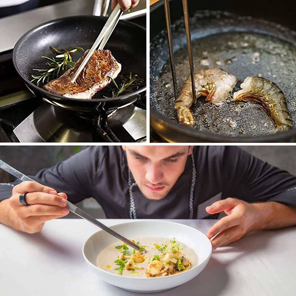  Кухонные пинцеты из нержавеющей стали Chef Mental пинцет для приготовления пищи с зубчатыми