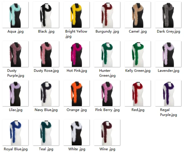 Factory Wholesale from ZPDECOR Hot Selling 30 Grams Dyed Camel Marabou Feather Boa Scarfs for Halloween Costume