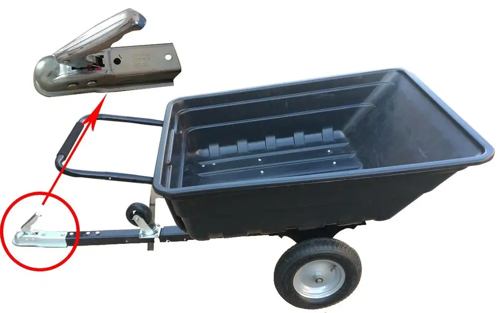 Poly Dump Cart 300 kg Garden Hand Trailer tow Ride on mower Wheelbarrow 10cbf