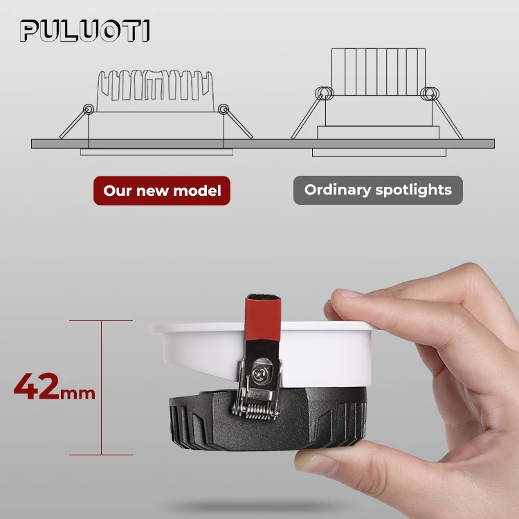 Zhongshan Guzhen lamps Recessed Ceiling Mounted Spotlight Heat Resistant Led Downlight Recessed 5W 8W 10W anti glare Spot Light