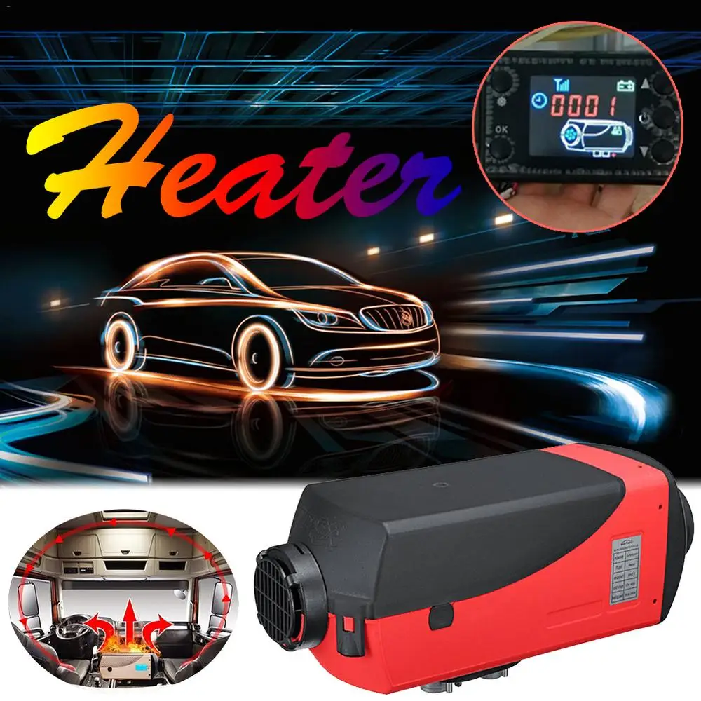 OkyRie LCD Display 10L Fuel Tank 12V 24V 5KW Car Air Heater Diesel Parking Heater for Bus Car Motor-Homes Vehicle