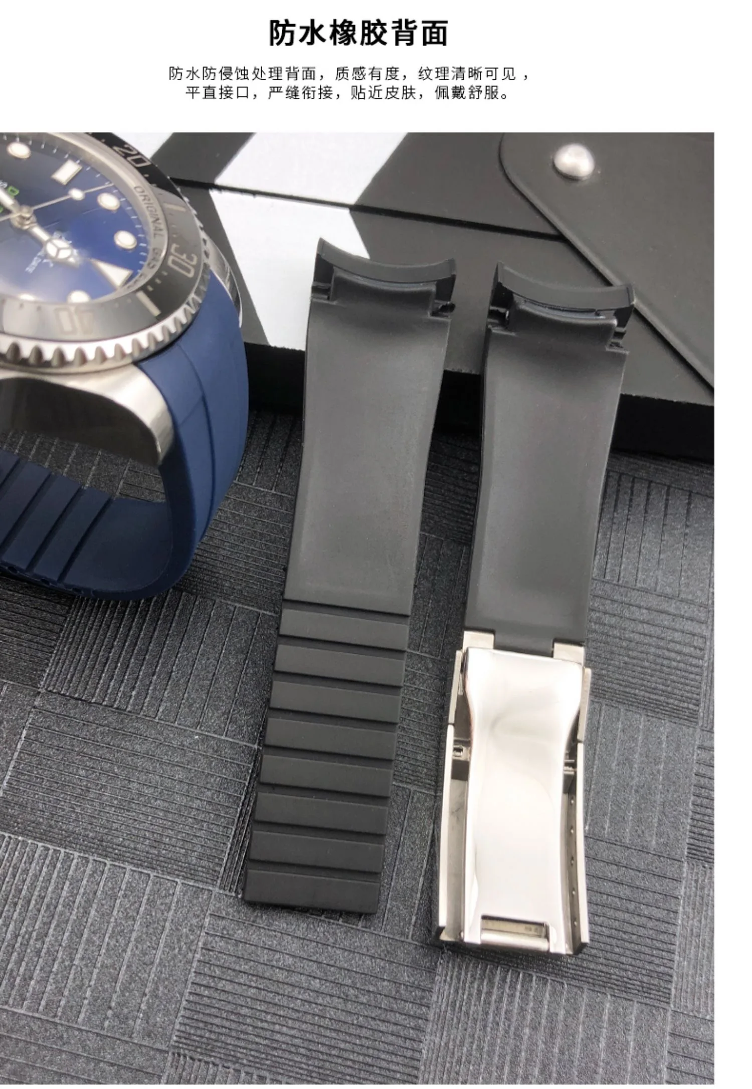 Silicone Diving Waterproof Sport Watch Bands Straps for Rolex 20mm Curved End Rubber Watch Strap for Omega x Swatch MoonSwatch