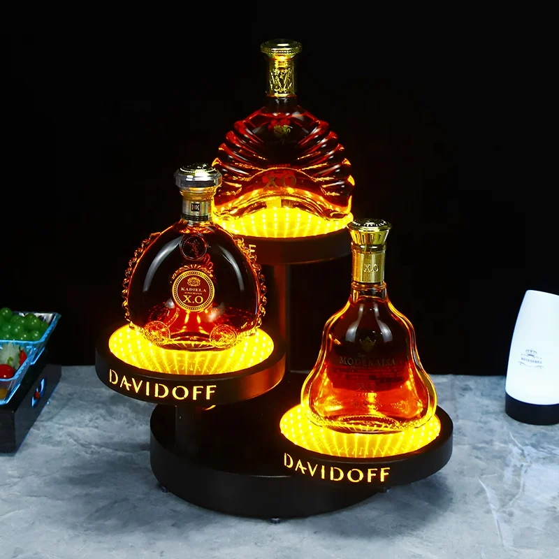 bar supplies Abyss effect luminous whisky Champagne wine stand Glowing Wine base Creative Display rack LED fruit tray