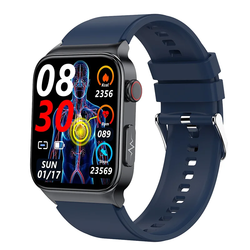 E500 new real-time non-invasive blood glucose ECG+PPG heart rate blood pressure blood oxygen ECG monitoring sports smartwatch