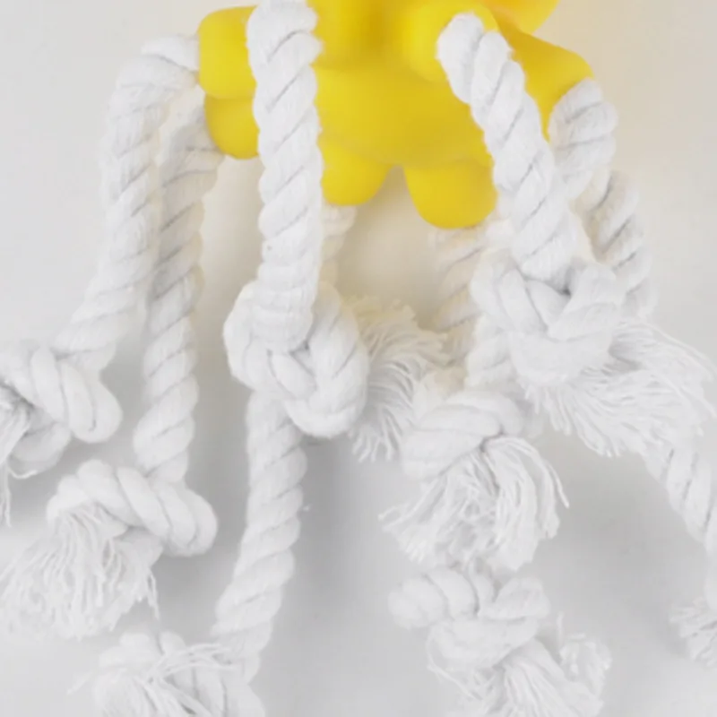 Factory custom dog toy Sound rope knot pet gnaw toy Octopus glue molar toy dog supplies