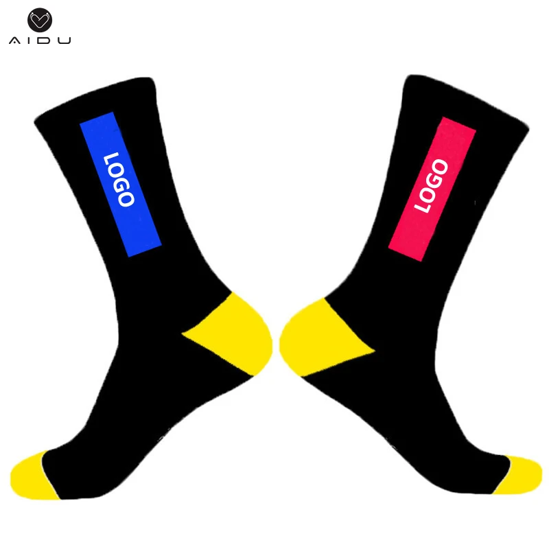 High quality sport socks black ribbed socks cotton tube custom logo socks for sports