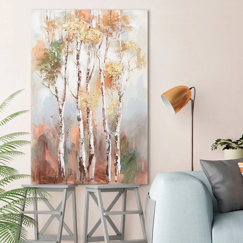 
Handpainted Abstract Trees Oil Painting Reproduction Wall Hangings For Home Decor 