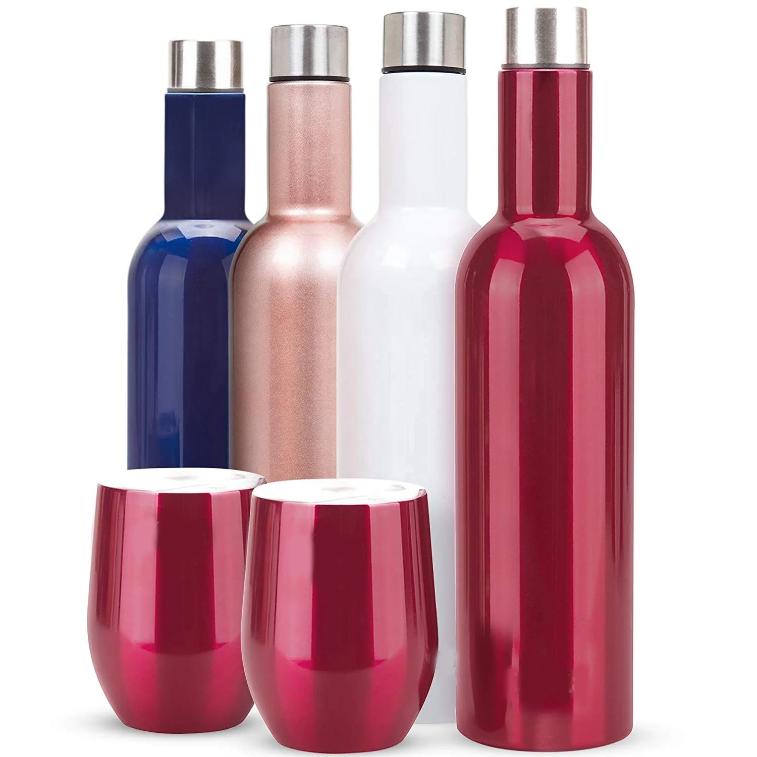 25oz Sublimation Blank Stainless Steel Set Design 750ml Wine Tumbler Set With Slide Lid Straw