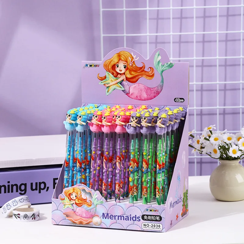 Creative cartoon astronaut no sharpening bullet pencil egg laying pen replaceable lead core elementary school student pencils