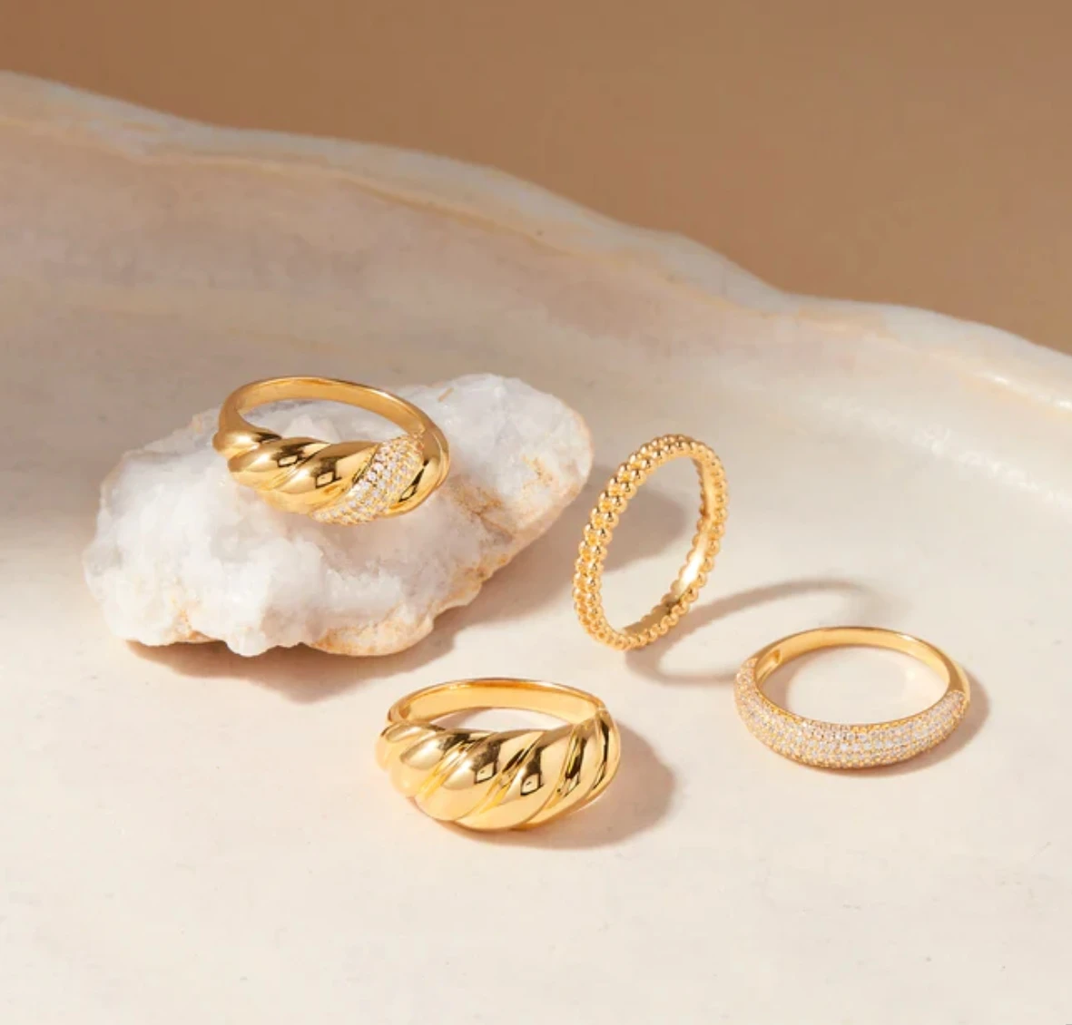 Bespoke 925 rings women jewellery custom minimalist jewelry thick gold plating 925 silver 2.5um micron gold vermeil jewelry