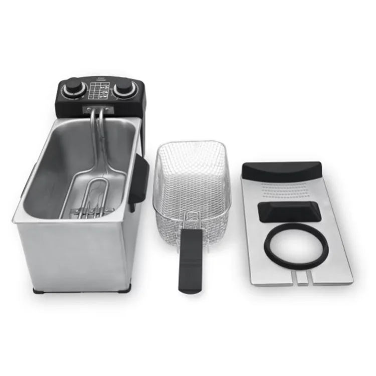 Factory Direct Selling Portable Stainless Steel 3L Single Tank Chips Fryer Oil Deep Fat Fryers Electric Deep Fryer