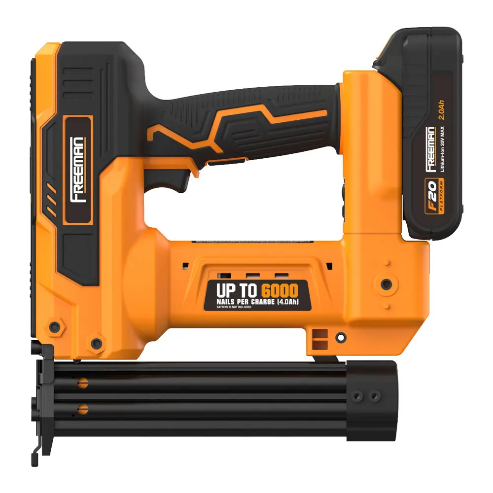 Freeman 18 Gauge 2-In-1 20V Battery 1 1/4 Inch Cordless 90 Series Narrow Crown Stapler Gun And F32 Brad Nailer
