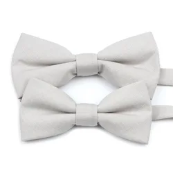 Bamboo Fiber Sandy Grey Dusty Green Pink Blue Anti-wrinkle Solid Bowtie Set Men Kid Pet Butterfly Daily Wedding Gift Accessory