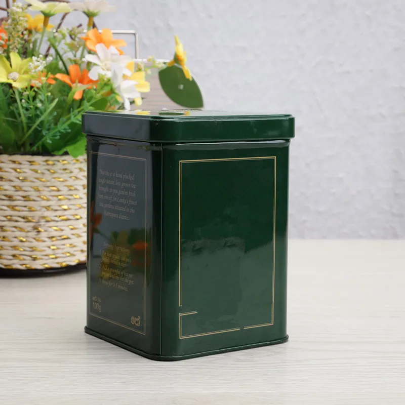 square tin box tea packaging box
