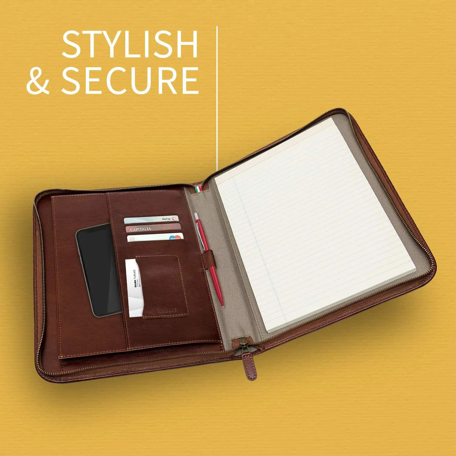 
Office Portfolio Organizer Business Padfolio A4 PU Leather Conference Folder Holder 