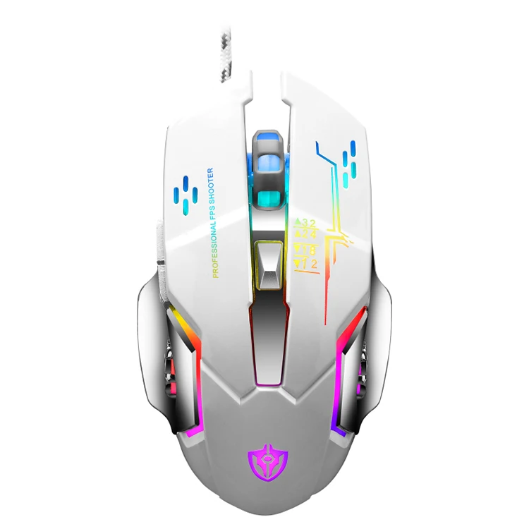 X7 RGB Colorful Glowing Gaming Mouse Wired Laptop Computer Mouse Mini USB Customized 7 Keys Mouse Gamer