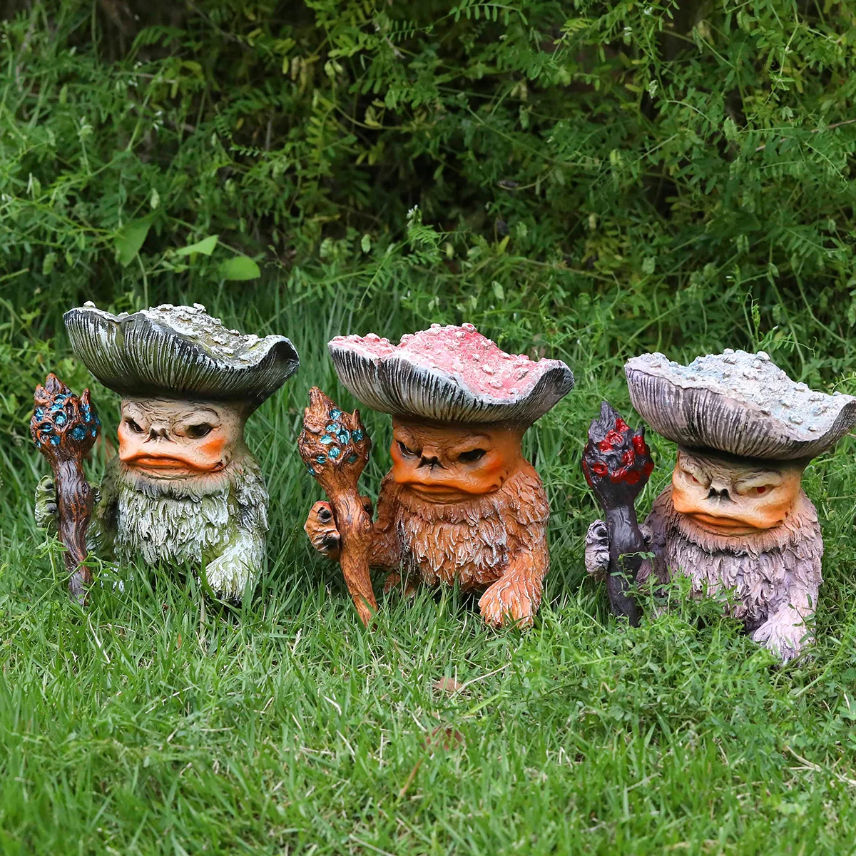 Outdoor Cartoon Mushroom Monster Elf Shaman Troll resin crafts garden decorations gardening decorations