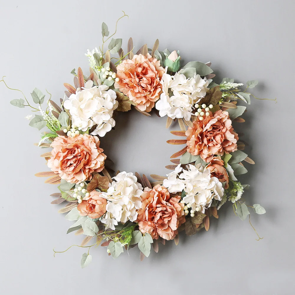 Artificial Decorative Landscape Flower Wreath for Summer All Year Round Spring Wedding Birthday Fireplace Wall Decoration