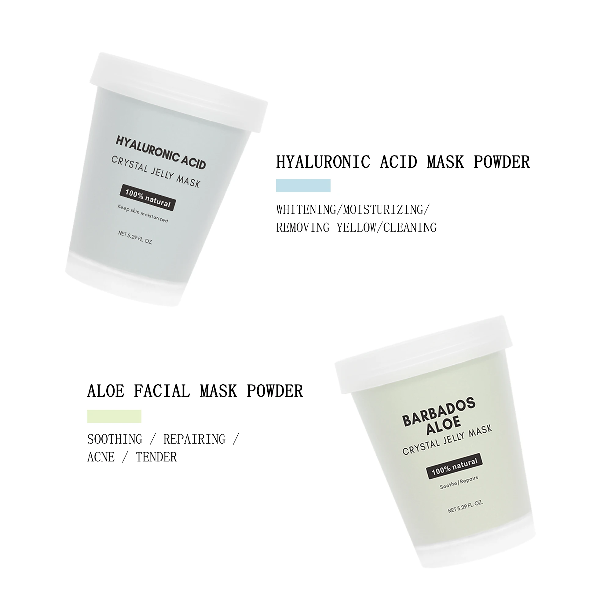 Hot sell crystal peel off powder Rubber Mask Spa Set custom logo derma brightening facial soft hydro jelly mask powder