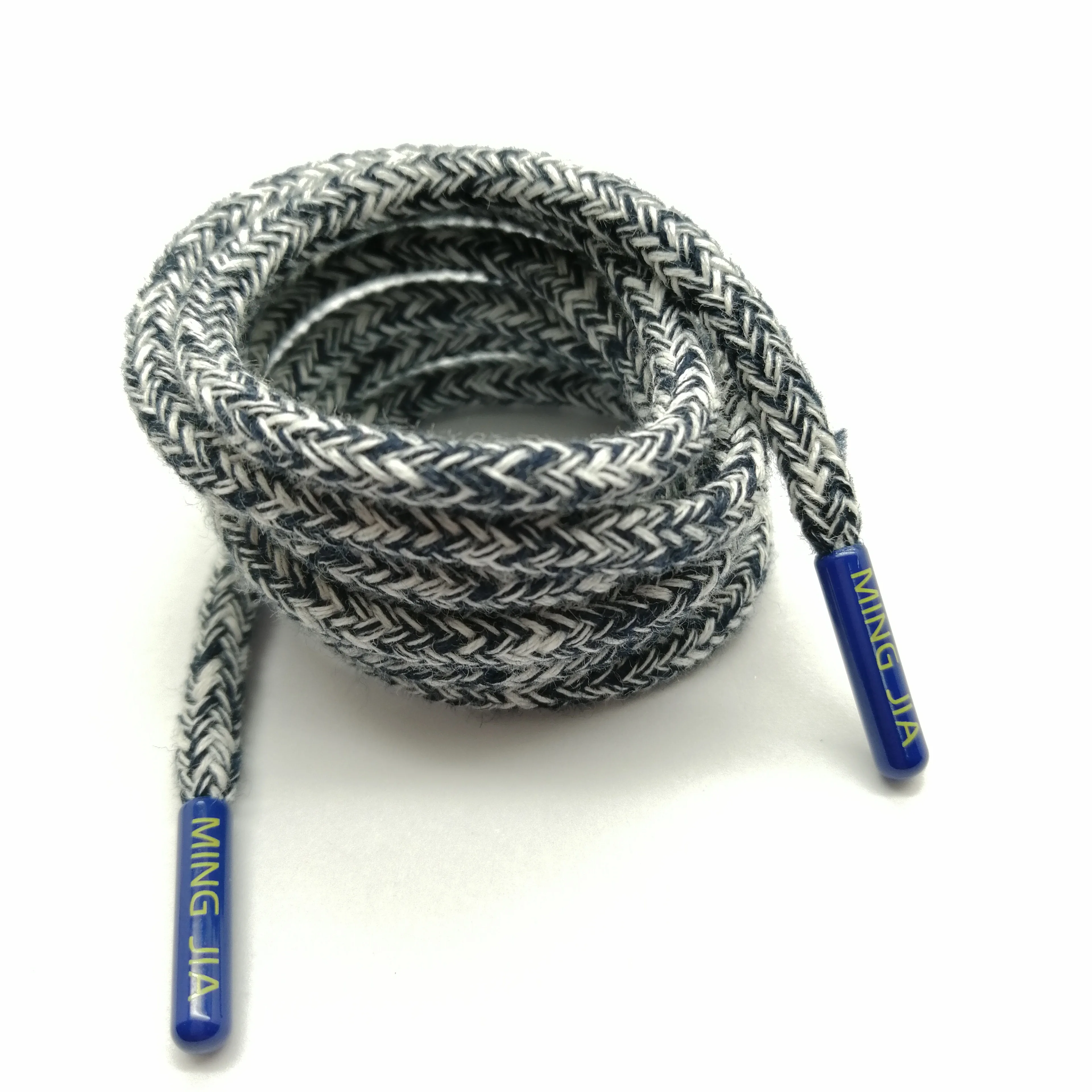 
Braided round polyester hoodie string LOGO tips draw cord 